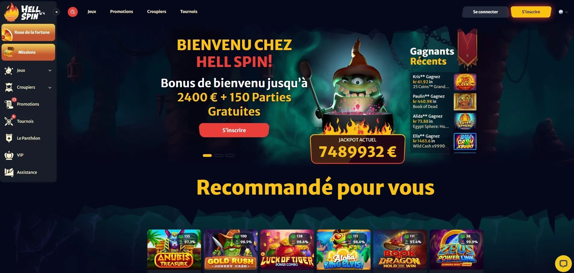 Hell Spin Casino Accueil